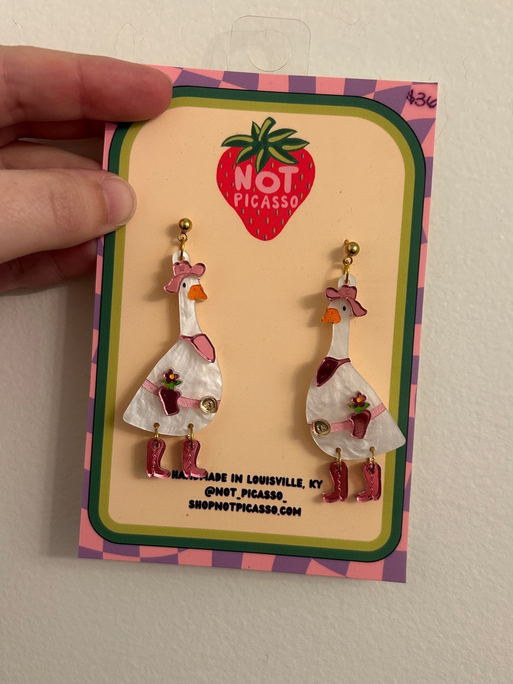 NOT PICASSO / Goose Earrings, NWT